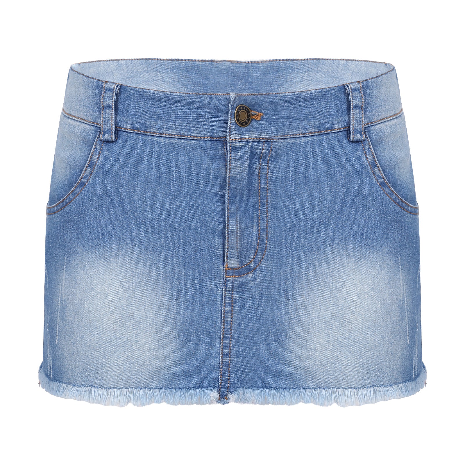 Jeans-Minirock – Figurbetonter Denim-Rock mit Taschen & Zipper